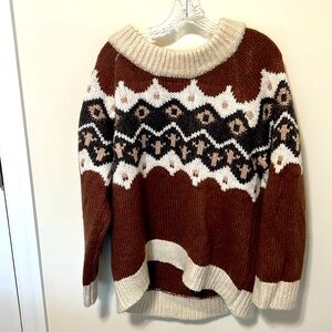 Aerie Women’s Fair Isle Oversized Wool Blend Sweater / Size M / Brand NWT